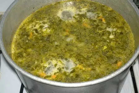 Зелёные щи с фасолью #литкухня #кулинар: шаг 9
