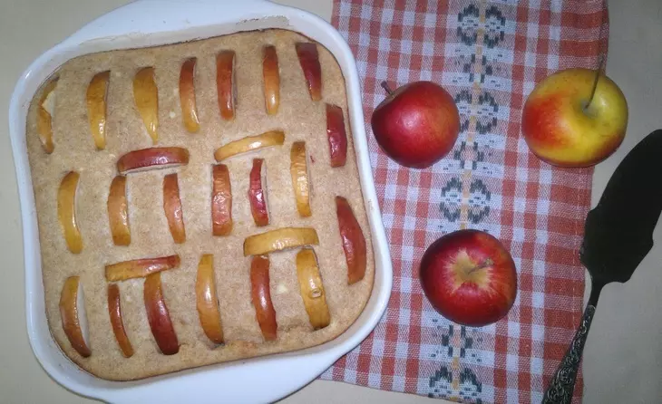 Манник с творогом и яблоками #накормишкольника: шаг 8