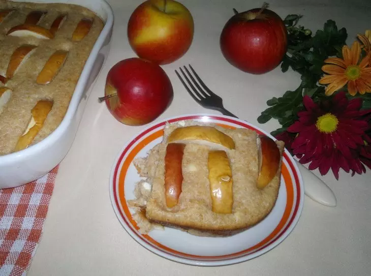 Манник с творогом и яблоками #накормишкольника: шаг 9