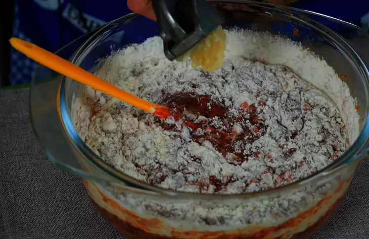 Оладьи из говяжьей печени с луком и рисом: шаг 5