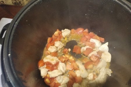 Омлет с курицей и томатами: шаг 3