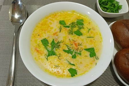 Грибной суп с плавленным сыром: шаг 6