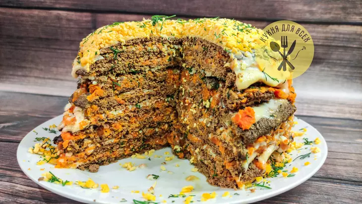 Печеночный торт из говяжьей печени: шаг 4