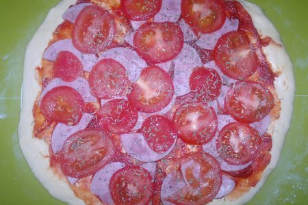Пицца с ветчиной и помидорами: шаг 12