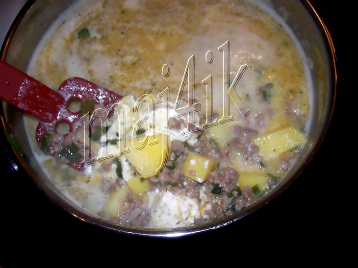 Суп сливочно-сырный с фаршем "объеденье": шаг 5