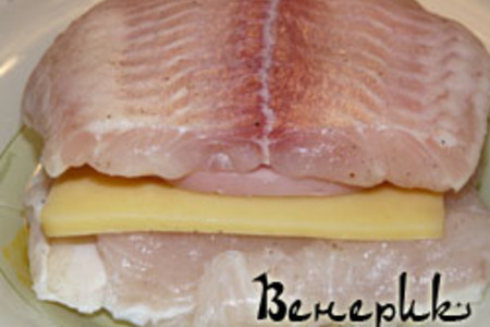 Рыбное филе с ветчиной и сыром: шаг 2