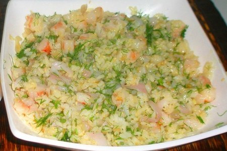Кальмары фаршированые креветками и рисом в соусе: шаг 2