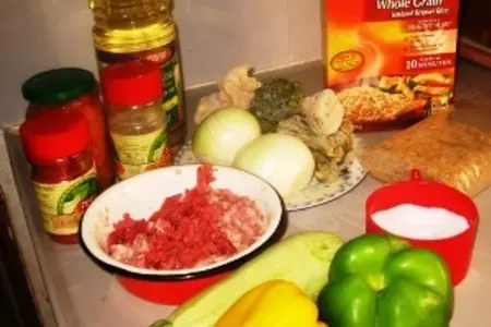 Овощное рагу с рубленным мясом: шаг 1