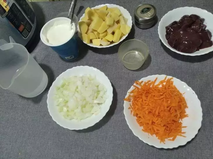 Картофель с печенью в мультиварке: шаг 2