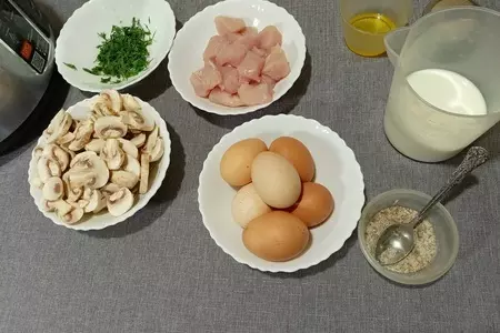 Омлет с курицей и грибами: шаг 2