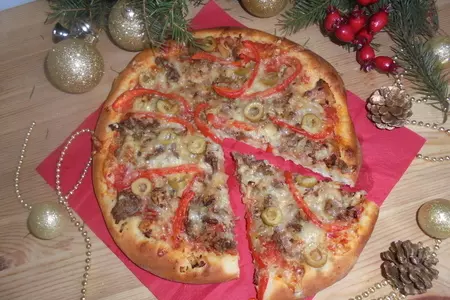 Пицца с двумя видами мяса: шаг 7
