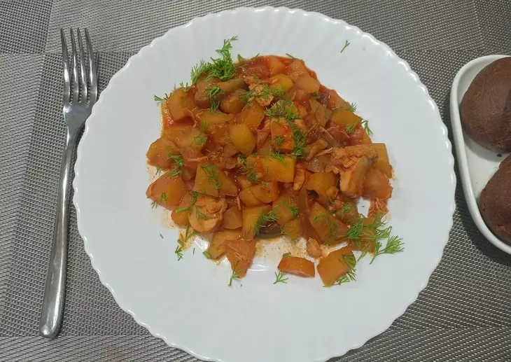 Азу из курицы: шаг 6