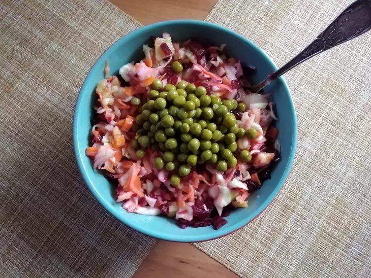 Винегрет с быстро маринованной капустой #постныйстол: шаг 9