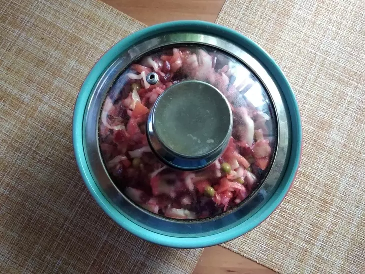 Винегрет с быстро маринованной капустой #постныйстол: шаг 10