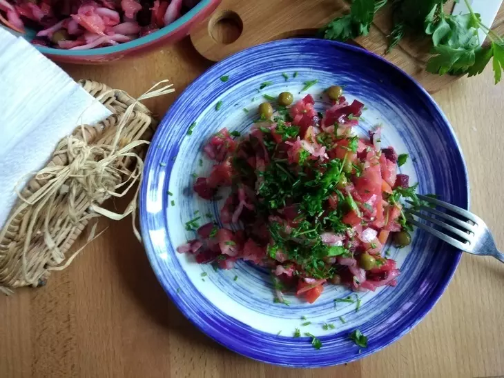 Винегрет с быстро маринованной капустой #постныйстол: шаг 12