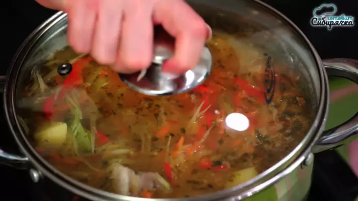 Заправочный суп из свежей капусты с мясом баранины: шаг 8