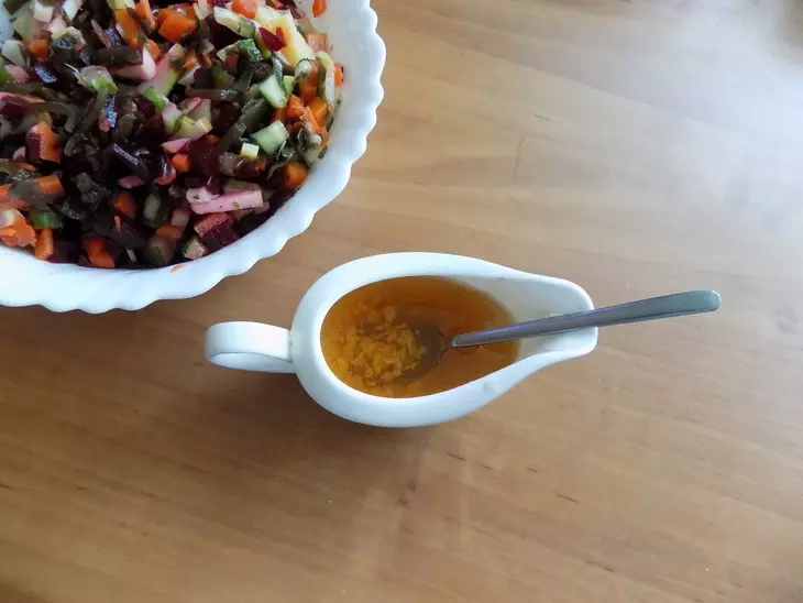 Винегрет с добавлением морской капусты #постныйстол: шаг 5