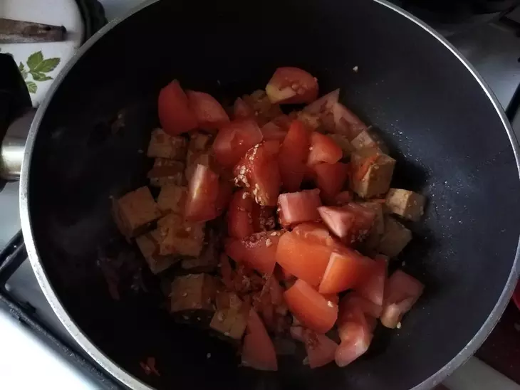 Тофу с булгуром и овощами #постныйстол: шаг 7