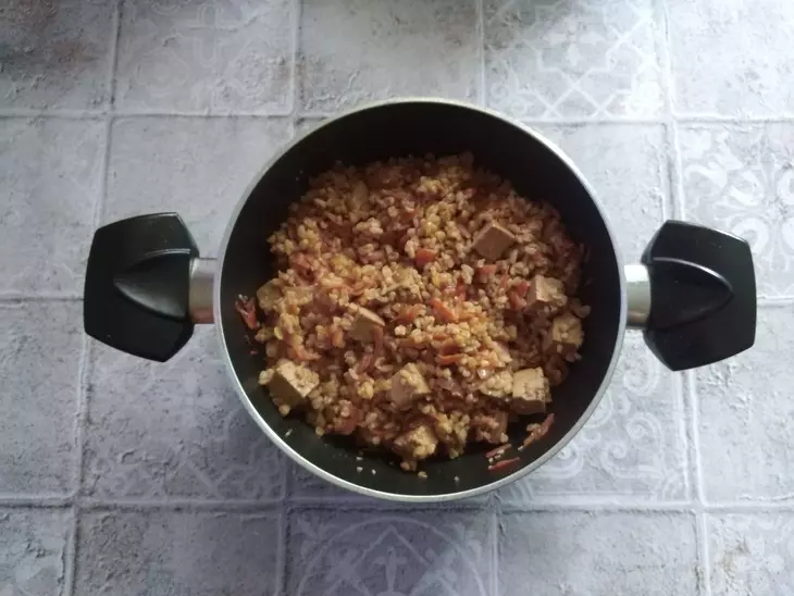 Тофу с булгуром и овощами #постныйстол: шаг 9