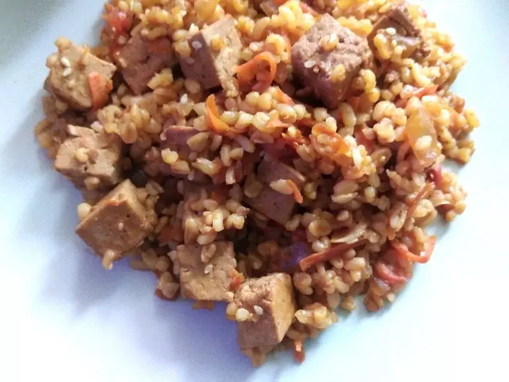 Тофу с булгуром и овощами #постныйстол: шаг 10