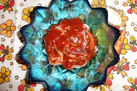 Селедка с луком, маринованная в томатном соусе #постныйстол: шаг 9