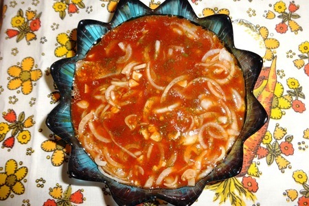 Селедка с луком, маринованная в томатном соусе #постныйстол: шаг 10