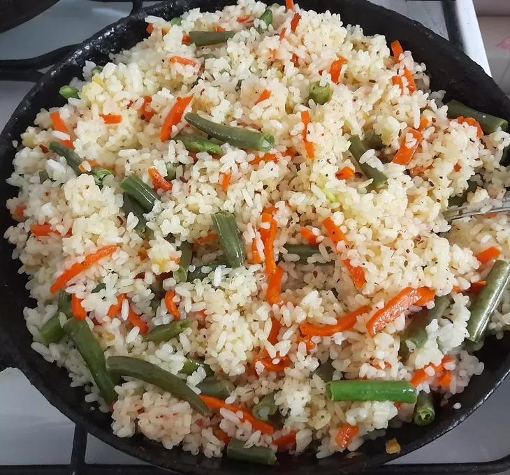 Рис со стручковой фасолью #постныйстол: шаг 6