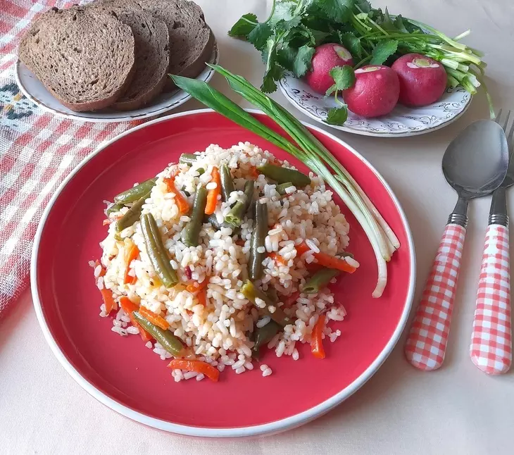Рис со стручковой фасолью #постныйстол: шаг 8