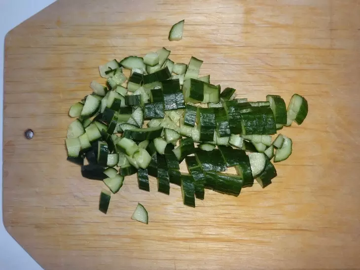Салат с овощами, кукурузой и черемшой #постныйстол: шаг 1