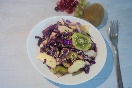 Салат с краснокочанной капустой и киви #постныйстол: шаг 7