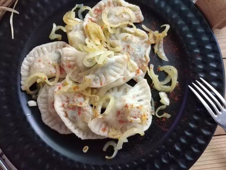 Постные вареники с картошкой и жареными грибами с луком  #постный стол: шаг 17
