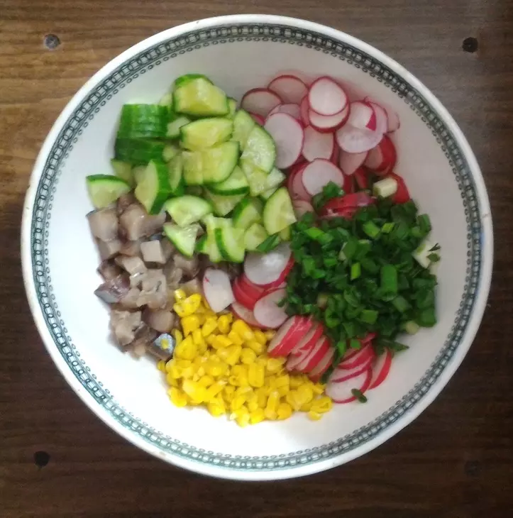 Салат с редисом и селёдкой #постныйстол: шаг 7