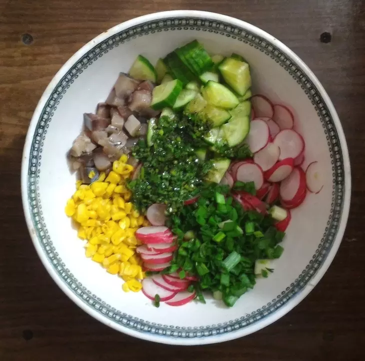Салат с редисом и селёдкой #постныйстол: шаг 10