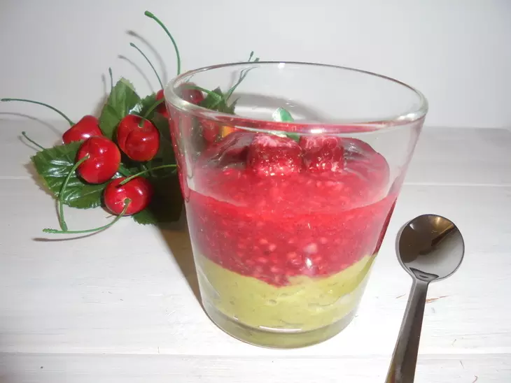 Зеленый мусс с малиновым сиропом #постныйстол: шаг 6