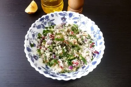 Табуле из кускуса с цуккини - гриль и кедровыми орехами #постныйстол: шаг 5