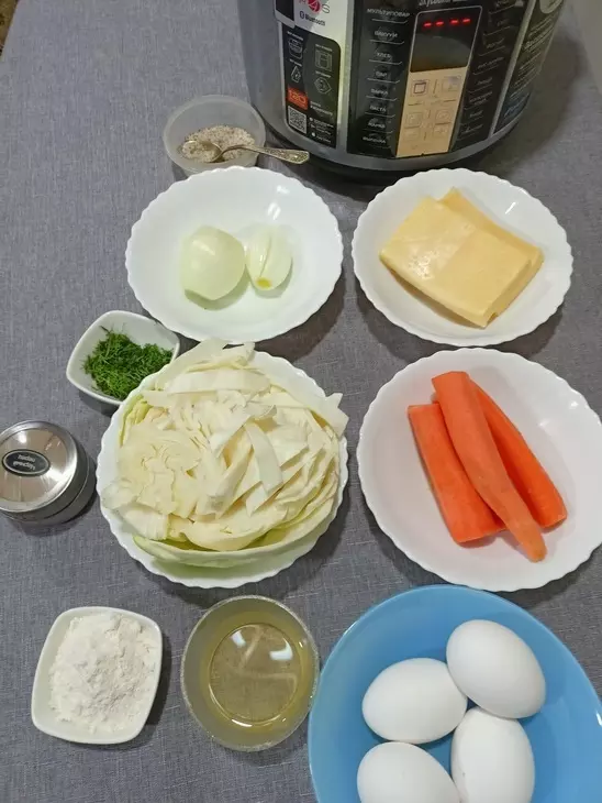 Капустная запеканка с сыром: шаг 1