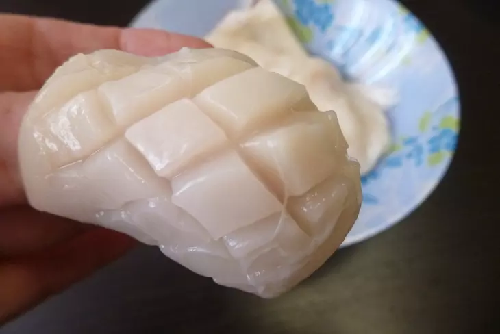 Азиатский салат с жаренными кальмарами #постныйстол: шаг 1