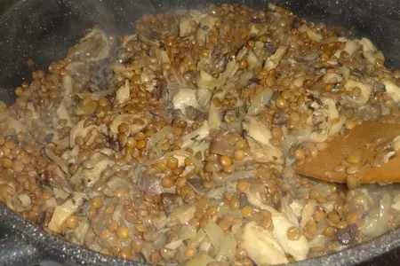 Чечевица с вешенками#постныйстол: шаг 8