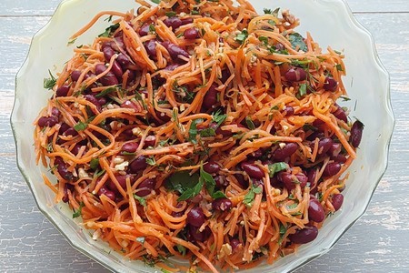 Салат с фасолью и корейской морковью #постныйстол: шаг 6