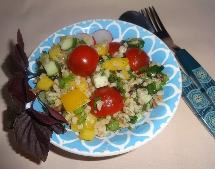 Салат с овощами и булгуром#постныйстол: шаг 11