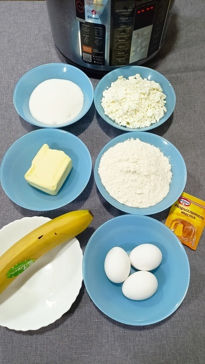 Творожный кекс с бананами (в мультиварке): шаг 1