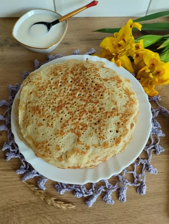 Блины пшеничные #пушкинкулинар: шаг 6