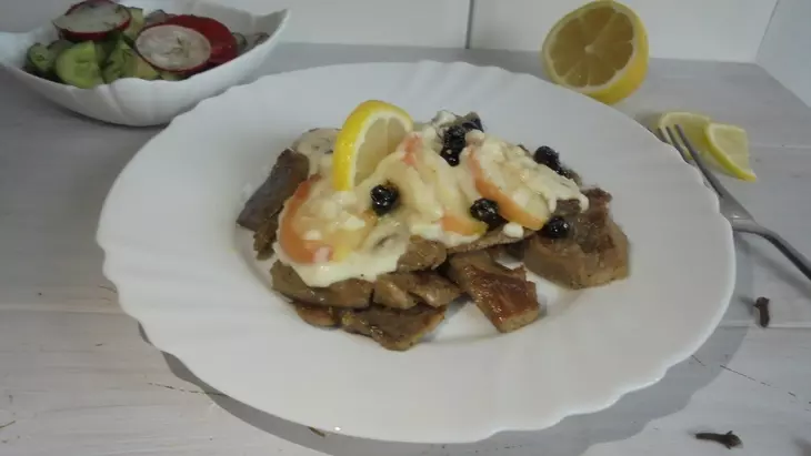 Филе индейки с яблоками, запеченными в соусе бешамель #блюдосизюминкой: шаг 12