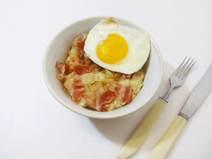 Овсянка с беконом и сыром #блюдосизюминкой: шаг 7