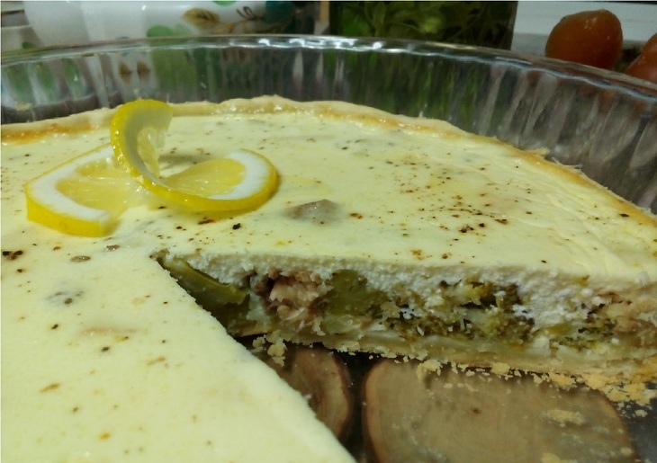 Тарт с брокколи, творогом и горбушей #блюдосизюминкой: шаг 9