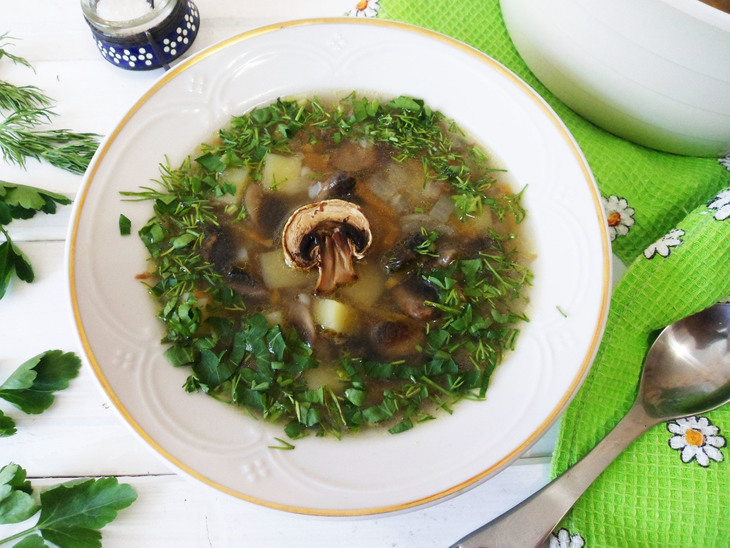 Томленый суп с гречкой и грибами #блюдосизюминкой: шаг 7