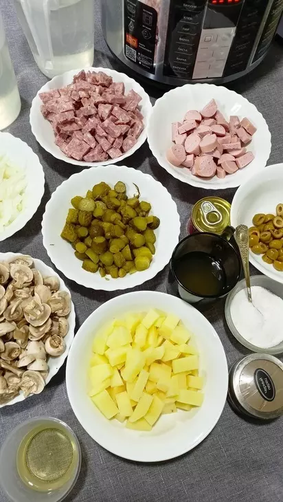 Солянка с грибами (в мультиварке): шаг 2