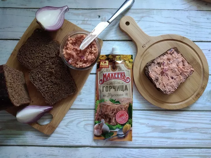 Горчично-томатная намазка на хлеб с рыбой “махеевъ” #махеевъ: шаг 6