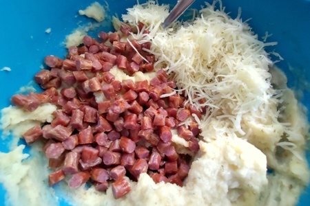 Картофельные кексы с колбасой и горчицей "махеевъ" #махъеевъ: шаг 3
