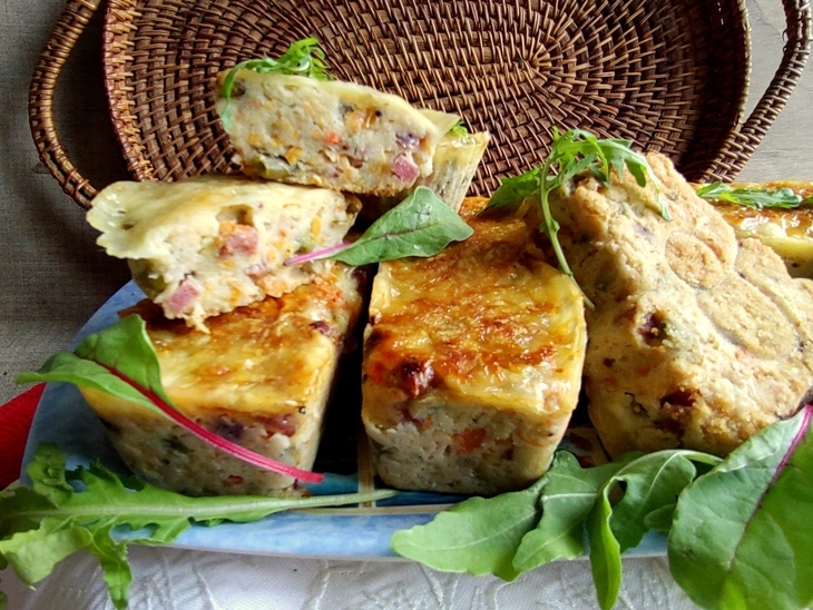 Картофельные кексы с колбасой и горчицей "махеевъ" #махъеевъ: шаг 15